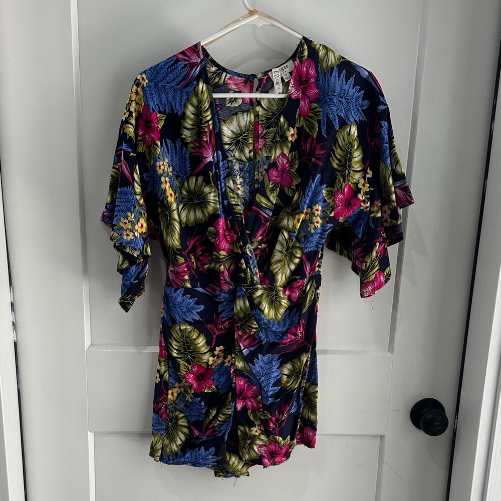 Umgee Pink and Green Floral Dress